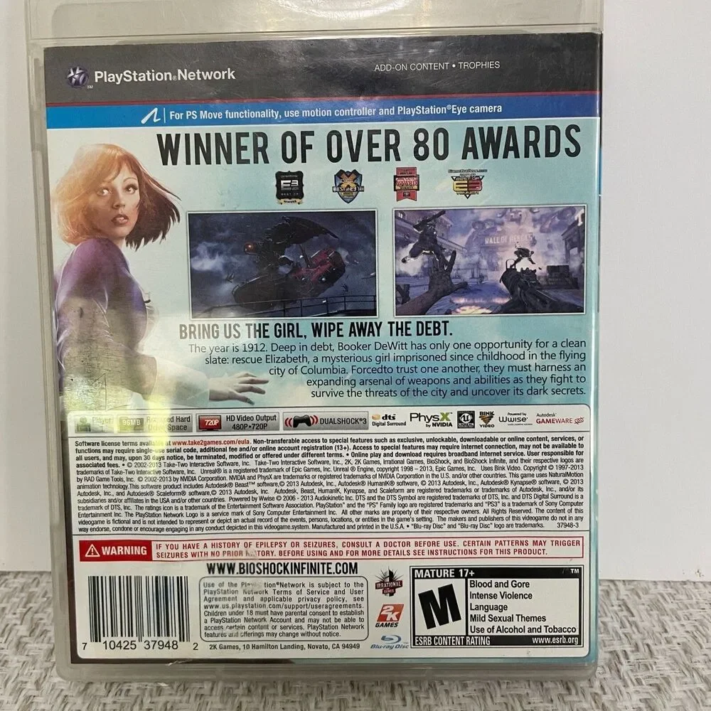 Bioshock Infinite Video Game for Sony Playstation 3